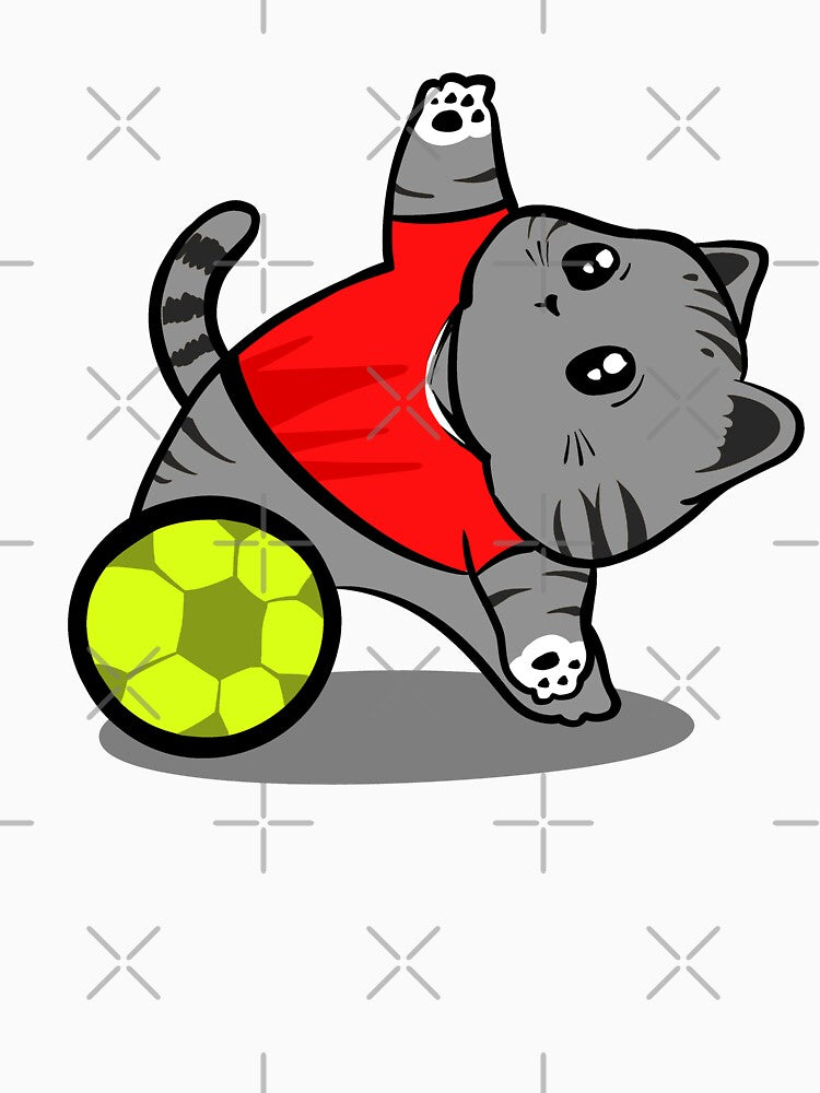World Cup Cat Soccer – grey Kitten Illustration with Canada football costume by arivirus