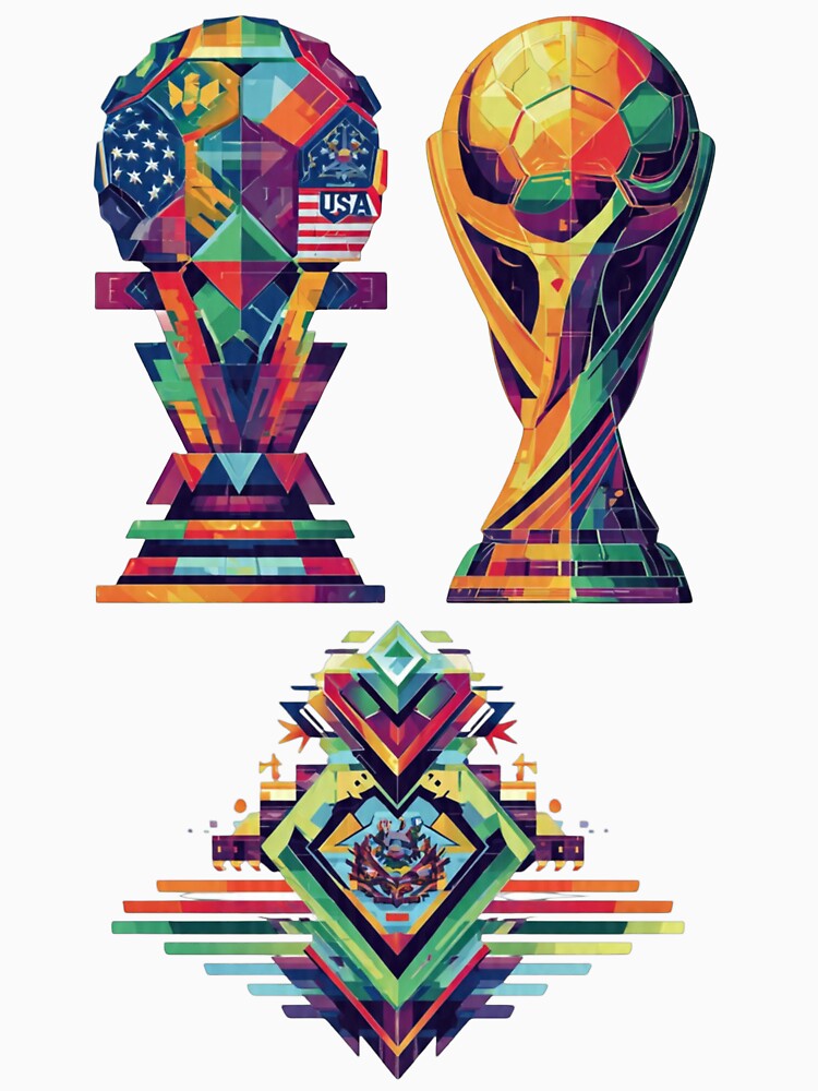 Mundial 26 Geometric Trophy Fan Design by QutteshopLM