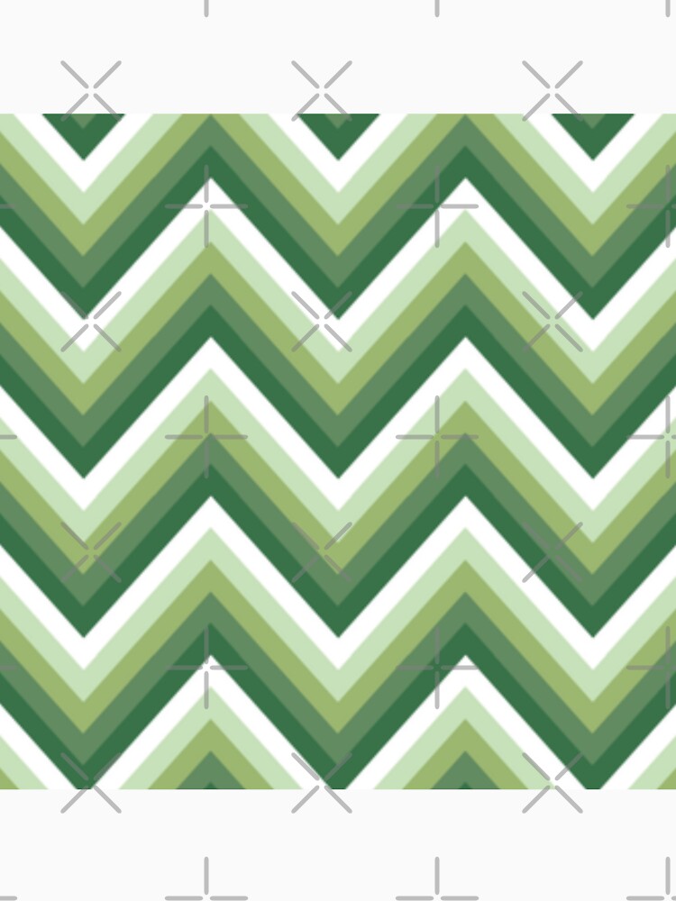 Shades of Green Abstract Zigzag Pattern. Geometrical Green White Zigzag by silviaol
