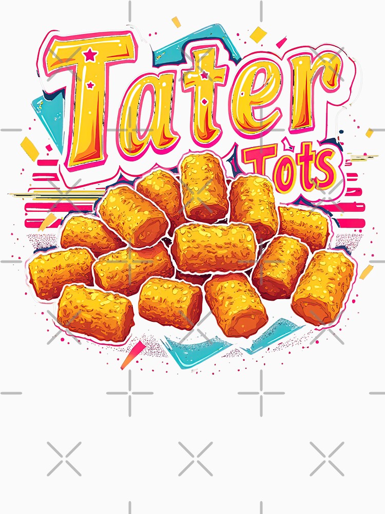 Retro Tater Tots Lover Funny Bootleg 1980s Potato Foodie by SpookshowDesign