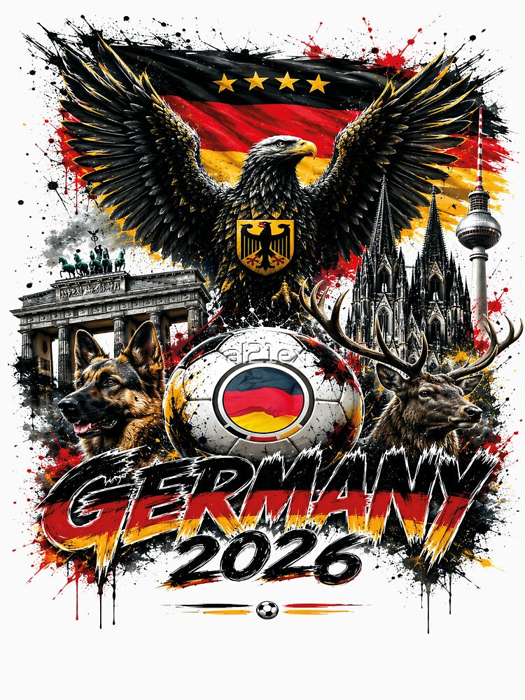 Germany 2026 Eagle Football Fan T-Shirt – Patriotic German Soccer Supporter Tee with Vintage Flag Style by al21ex
