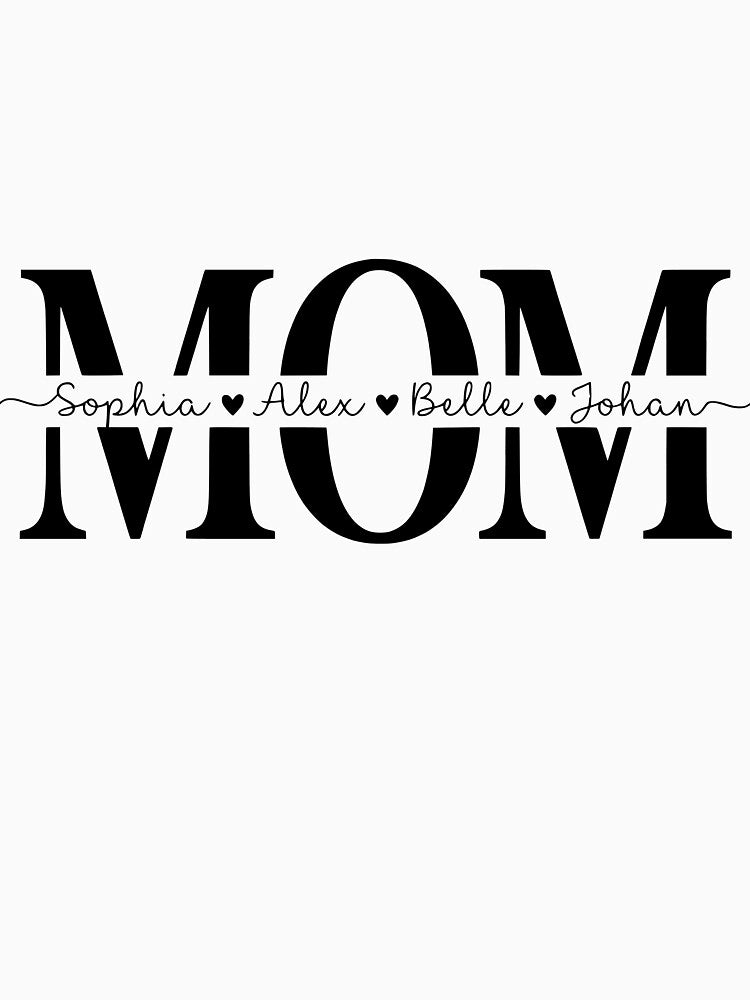 Custom Mom design Personalized Mama with Children Names, Mother’s Day Custom Name Mom Gift, Personalized Kids Name Graphic Tee by AsturShop