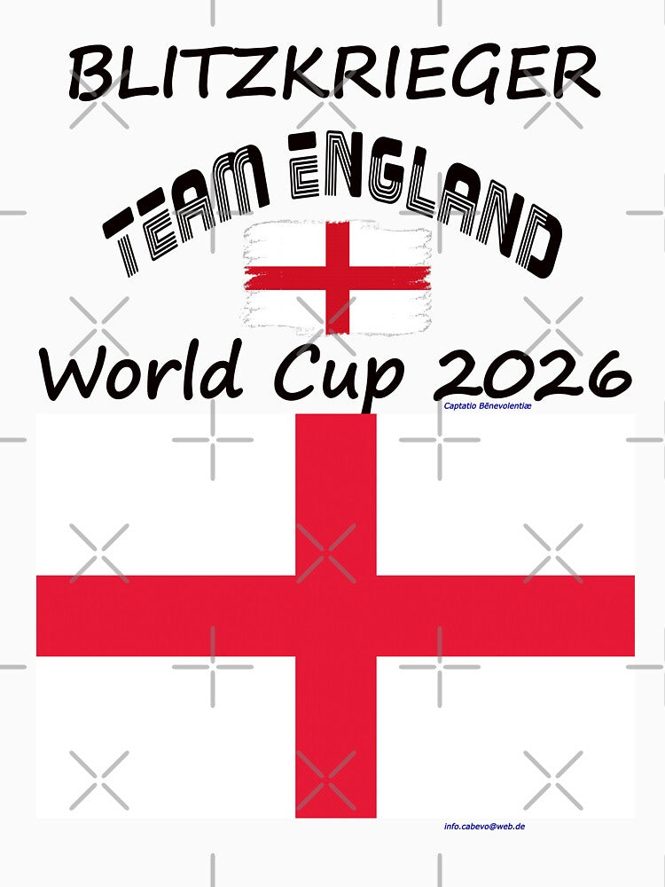 England Fan T‑Shirt world Soccer Cup 2026 UK outfit by cabevo