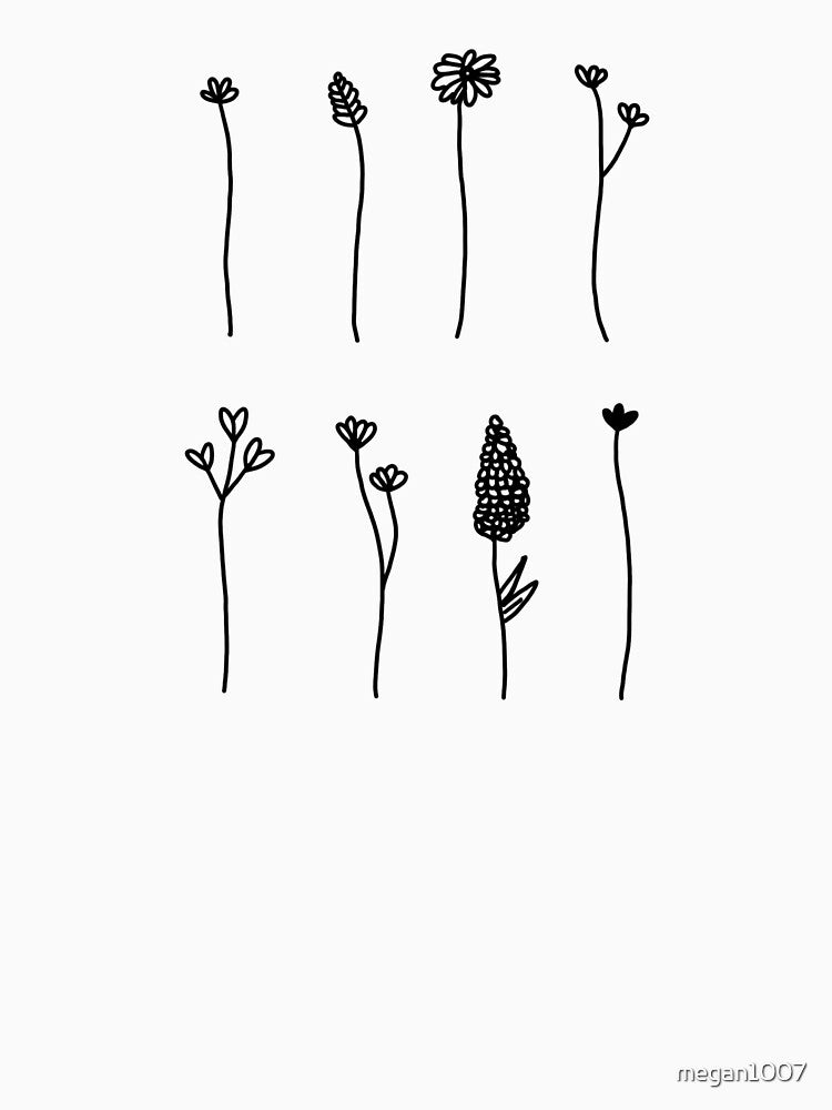 Tall white and black flowers sticker pack by megan1007