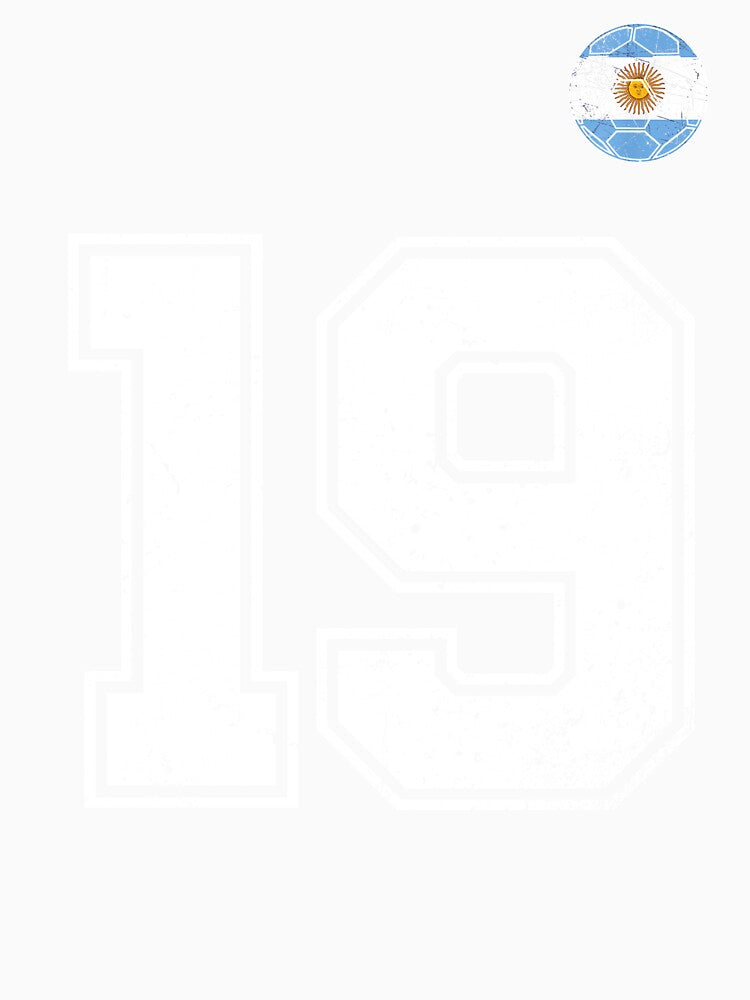 Number 19 Argentina Flag Football Fan by RoyesButler
