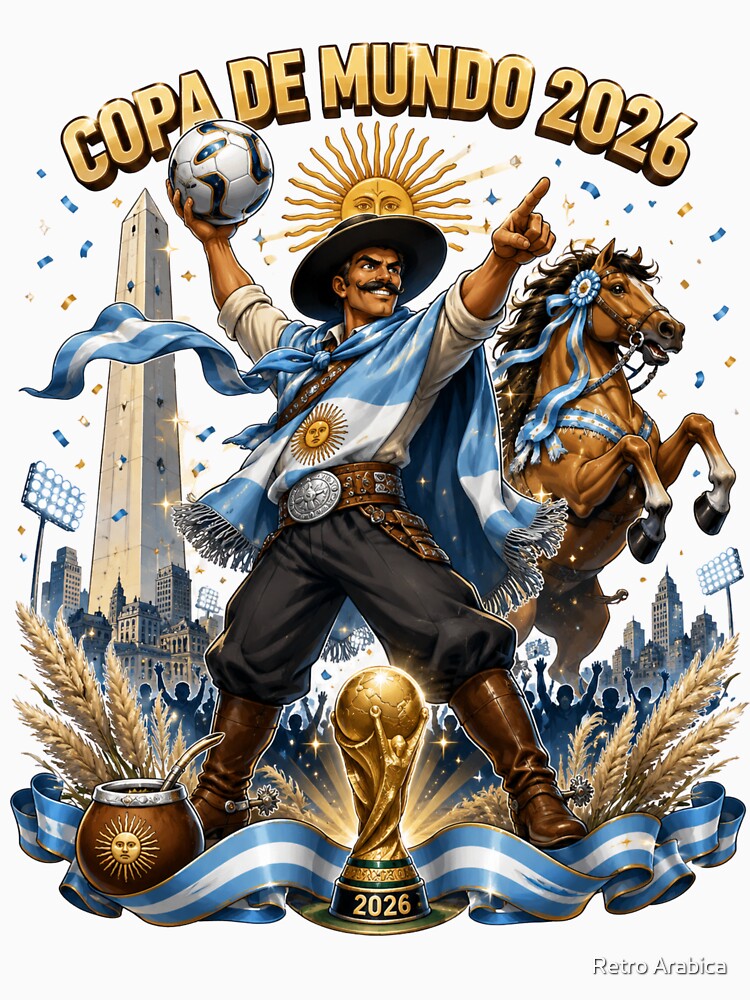 Argentina Gaucho World Cup 2026 Fan Art by Retro Arabica