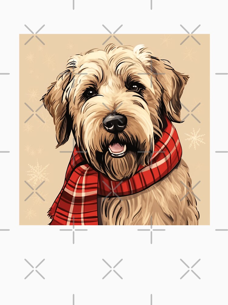 Soft Coated Wheaten Terrier Christmas Plaid Watercolor by rafaeltto