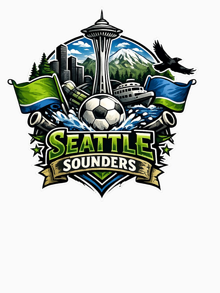 Seattle Sounders Soccer Design Space Needle Football Fan Shirt Pacific Northwest Skyline MLS Inspired Sports Graphic Gift by GarnerSupplyCo