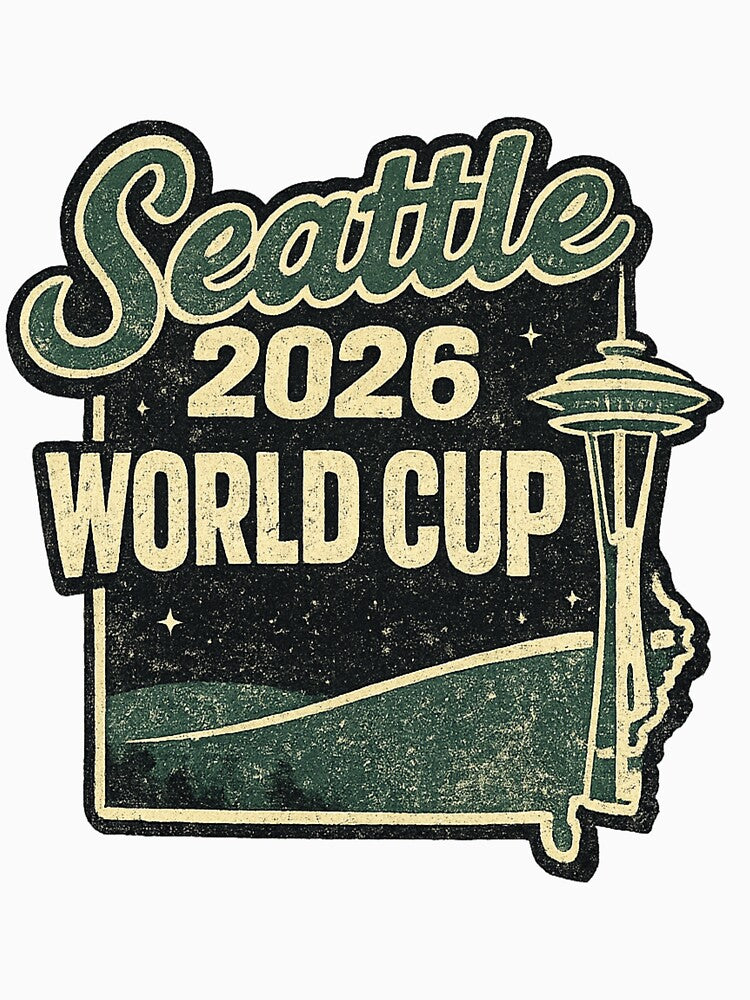 Seattle 2026 World Cup – Retro Space Needle Vintage Soccer Fan T-Shirt by ArthUpscale