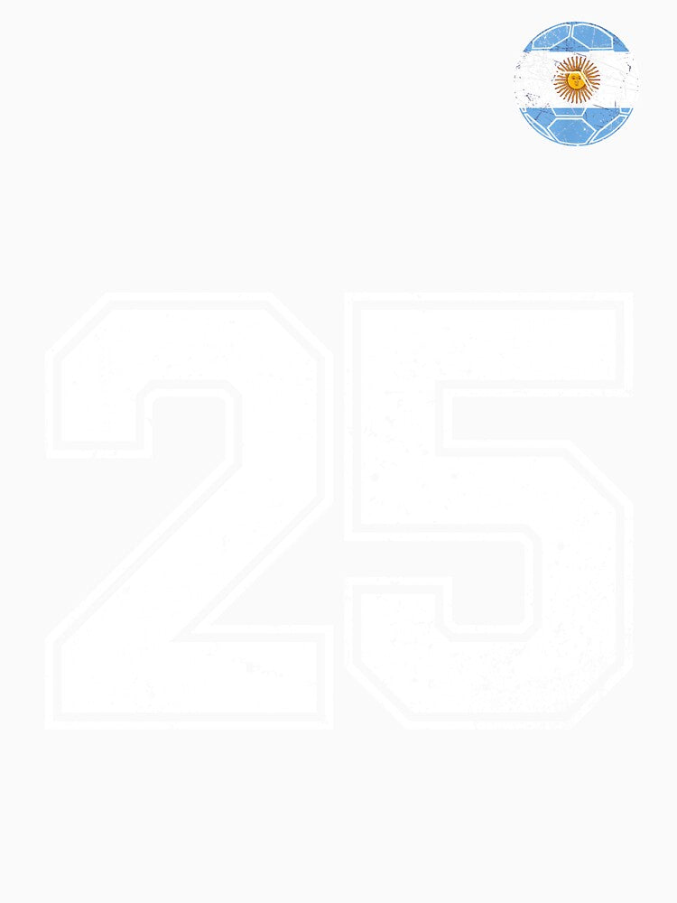 Number 25 Argentina Flag Football Fan by RoyesButler