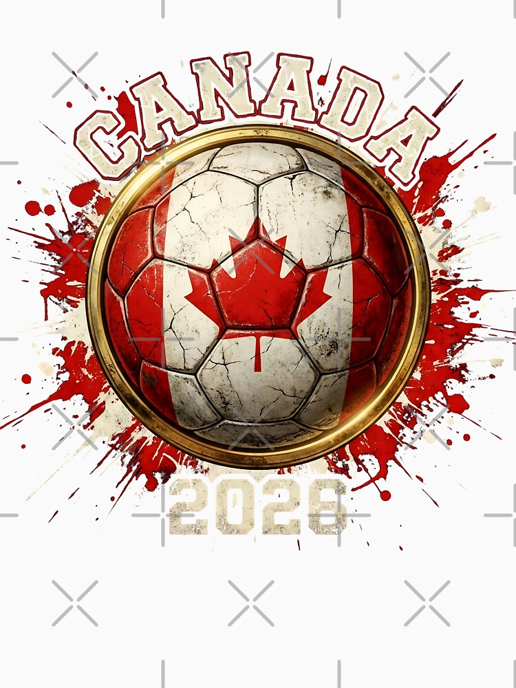 Canada 2026 Soccer - Paint Splash Flag Ball & Maple Leaf by Imaginationbeyond