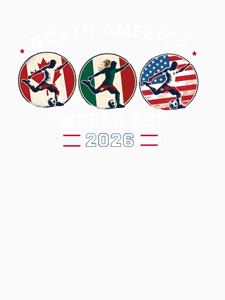 North America World Cup 2026 USA Canada Mexico Soccer Fan Design by Raygunes