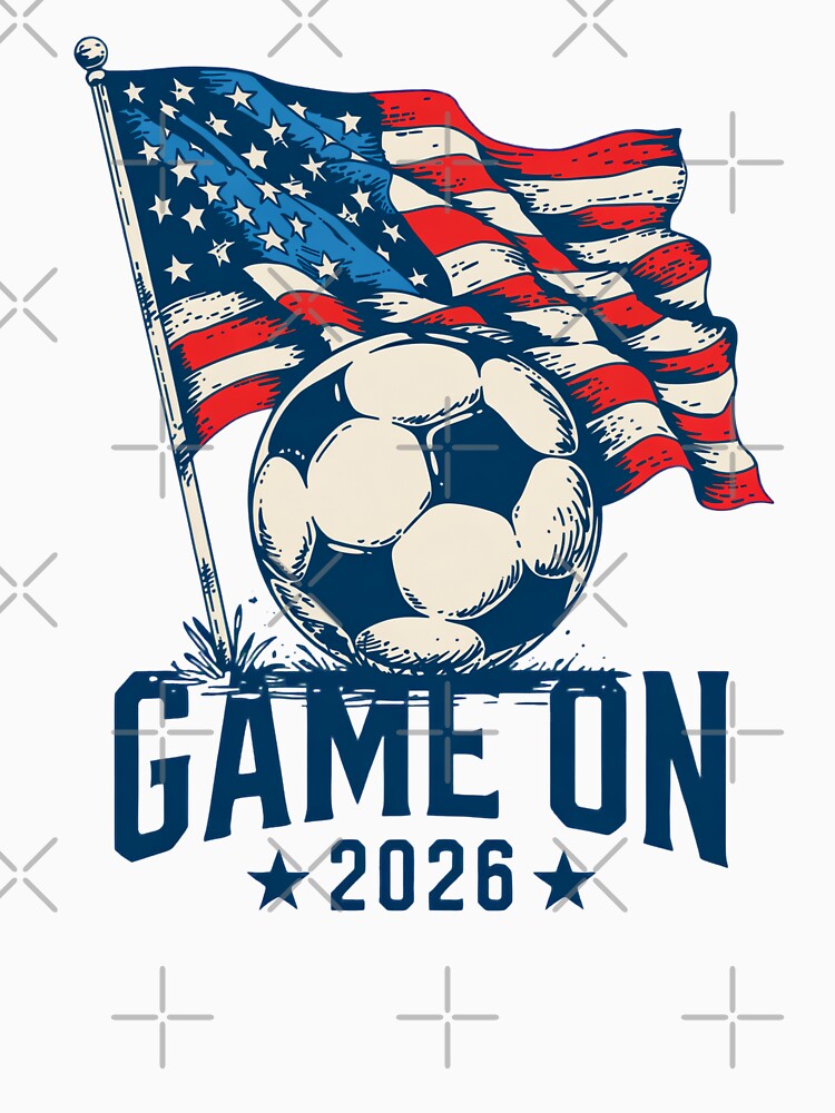 Game On 2026 Patriotic Soccer USA Flag Fan Design by RDRdesign
