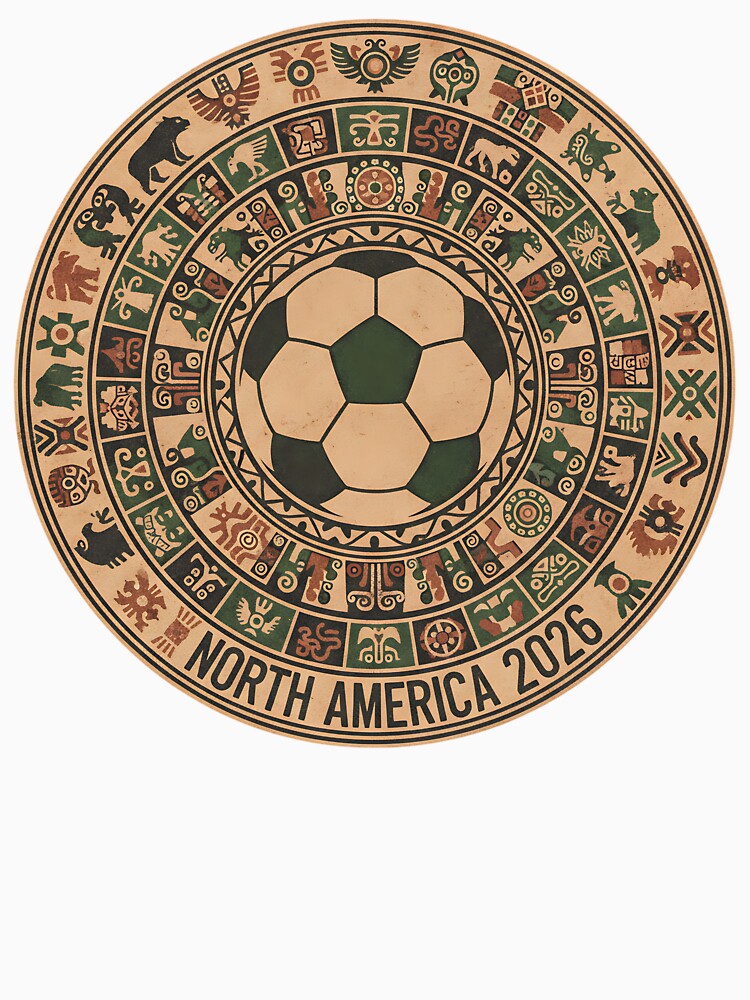 Ancient North America 2026 Soccer T-Shirt - Hieroglyphic World Cup Tee - Indigenous Cultural Football Design by Lukzol