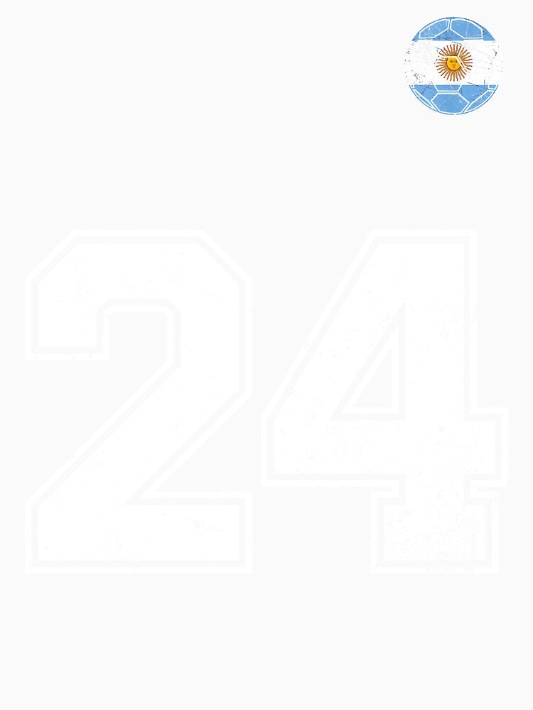 Number 24 Argentina Flag Football Fan by RoyesButler
