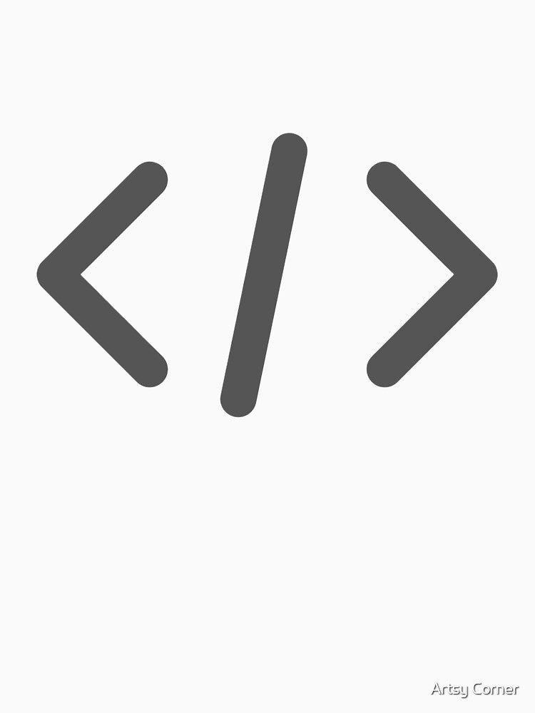 Minimal Code Symbol – Programmer Slash Brackets Design by Artsy Corner