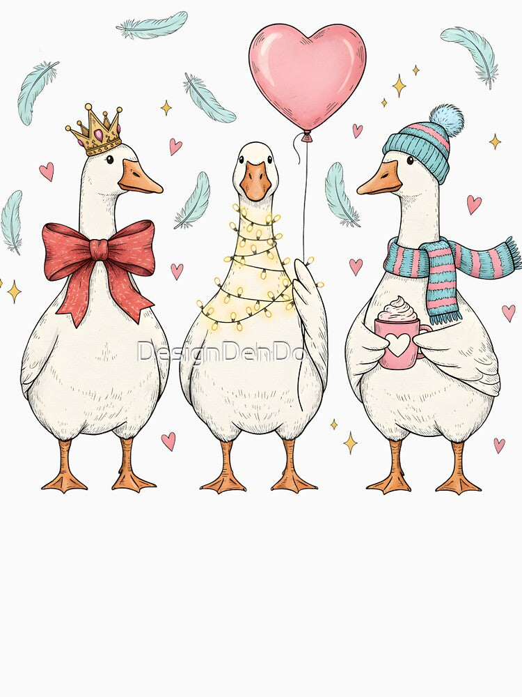 Funny Valentine Goose, Pink Coquette Valentine, Valentine Goose, Funny Valentine Design by DesignDenDo ⭐⭐⭐⭐⭐