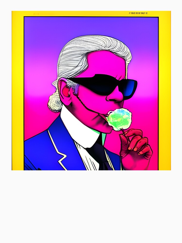 Karl Lagerfeld eats cotton candy by MelanieVerstr