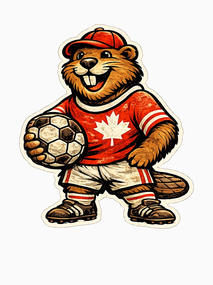Canada Beaver Soccer Sticker – Vintage Football Mascot 2026 by randomdesignsnearme
