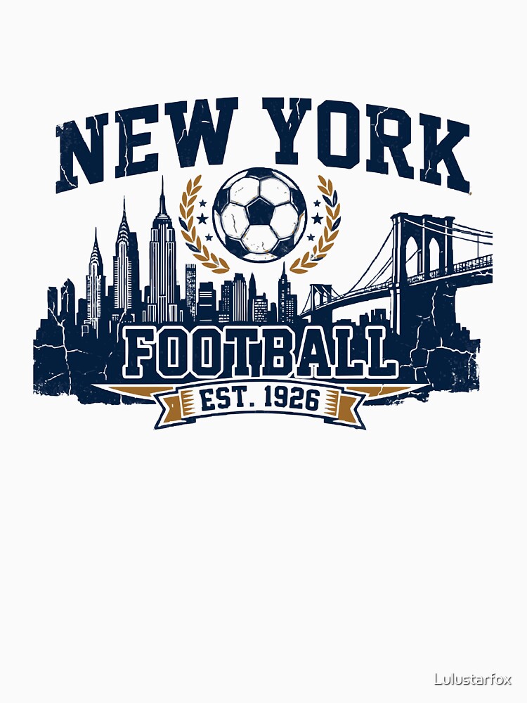 New York Football Est 1926 Vintage Soccer Skyline Badge by Lulustarfox