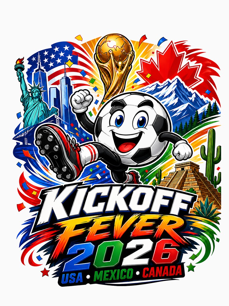 Kickoff Fever 2026 Sticker – Colorful Soccer Tournament Design | North America Football Fan Art by Puraenergia Stickers
