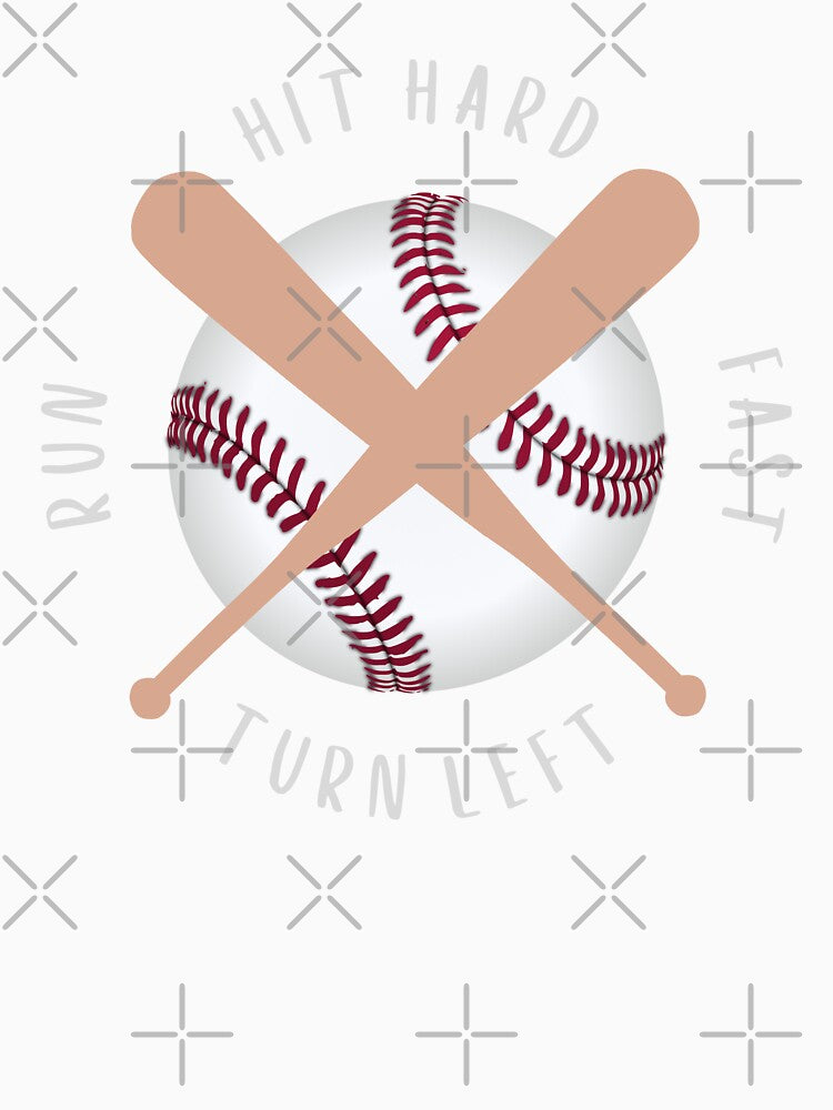 Hit Hard Run Fast Turn Left Baseball by ozdilh
