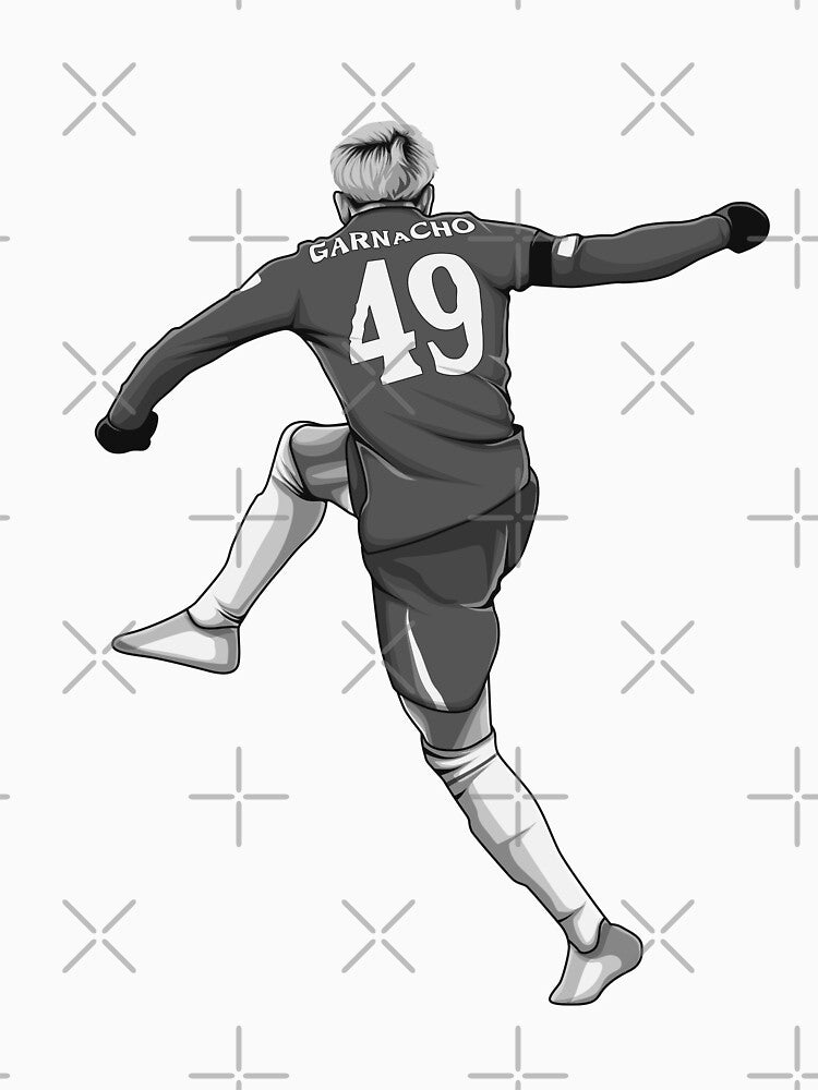 Alejandro Garnacho Black and White Version by Aldduardo