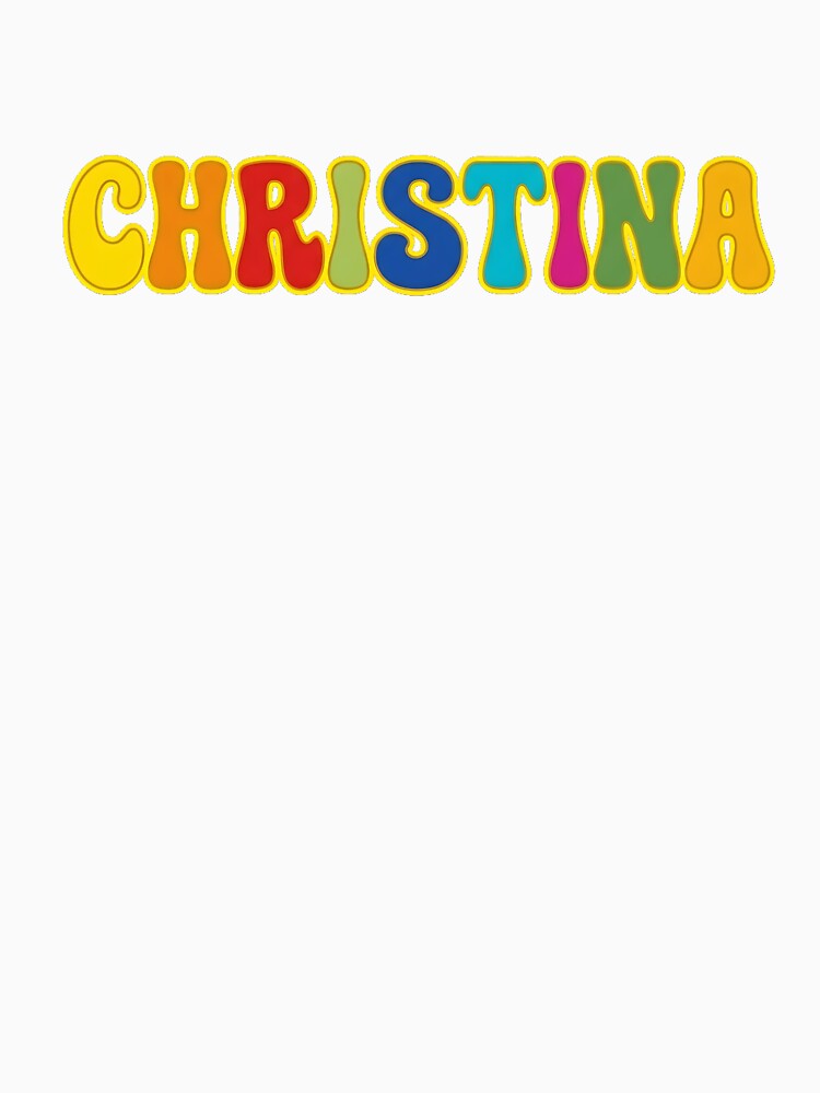 ❤️ Christina Personalized Name Wavy Retro Shirt, Coffee Mug, Sticker Gift by HelixPedia