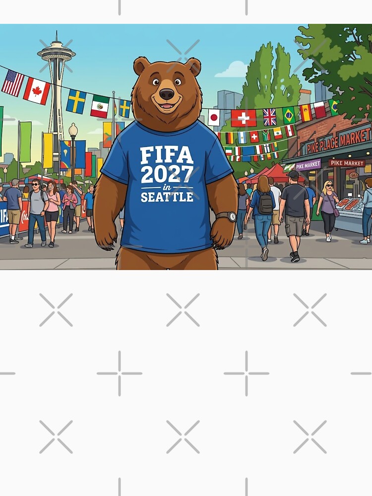 FIFA 2027 Seattle Soccer Bear – Fun Cartoon Mascot Illustration by AirCrayons27