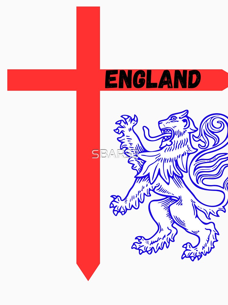 England Flag & Lions Football Fan England Supporter T-Shirt by SBAR33