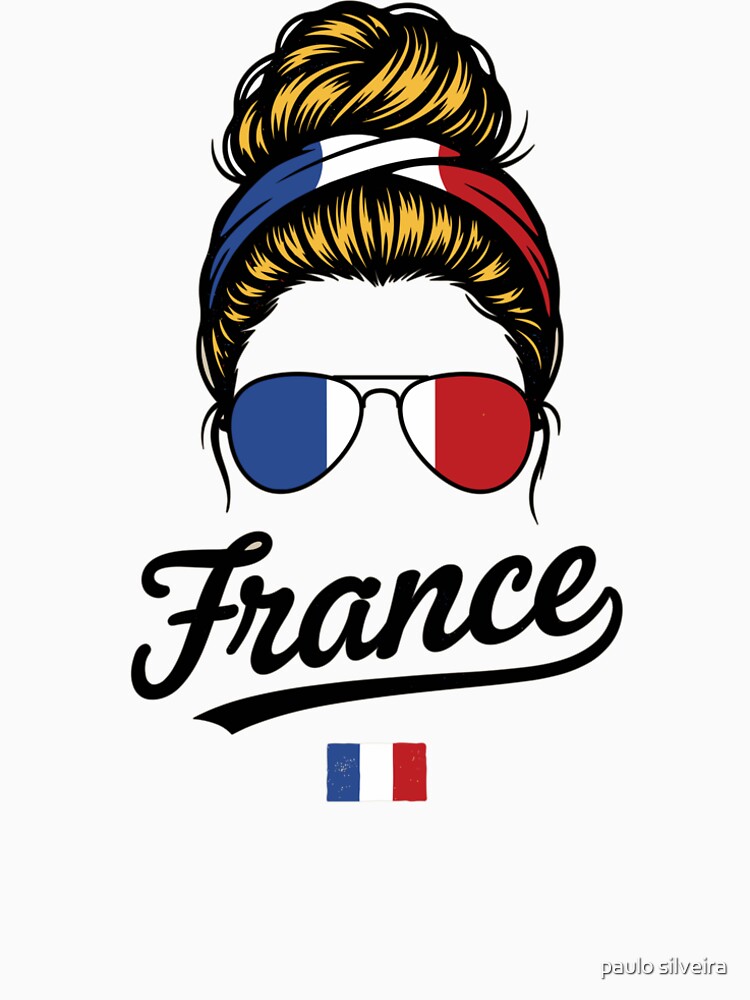 France Pop Art Woman – Vintage Woodcut French Flag Sunglasses Graphic for Proud France Supporters by paulo silveira