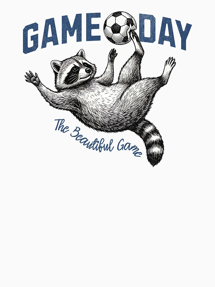 Raccoon Soccer Game Day The Beautiful Game by EvrmoodCo