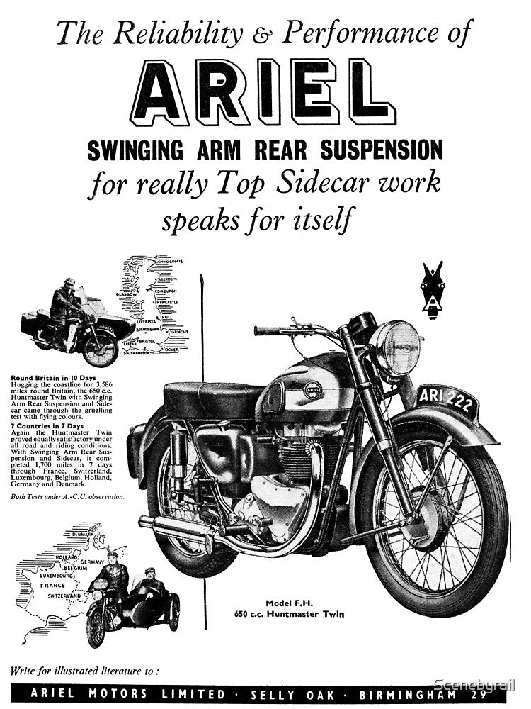1954 Ariel Motorcycle advert by Random Railways