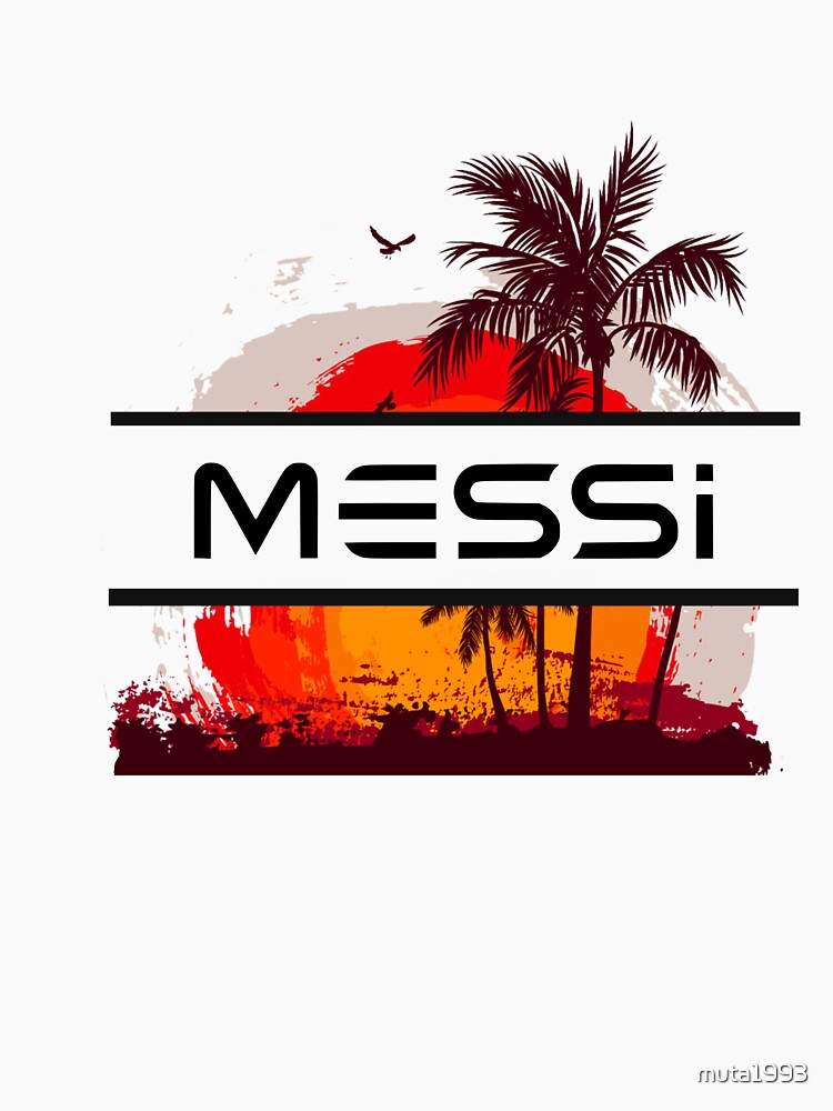 Messi with palm trees and sun by muta1993