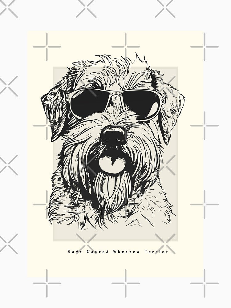 Soft Coated Wheaten Terrier Digital Sketch Drawing Illustration by rafaeltto