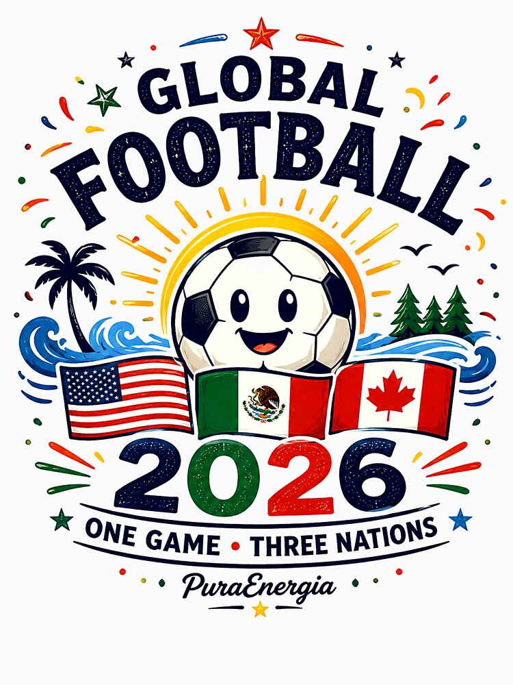 Global Football 2026 One Game Three Nations T-Shirt by Puraenergia Stickers