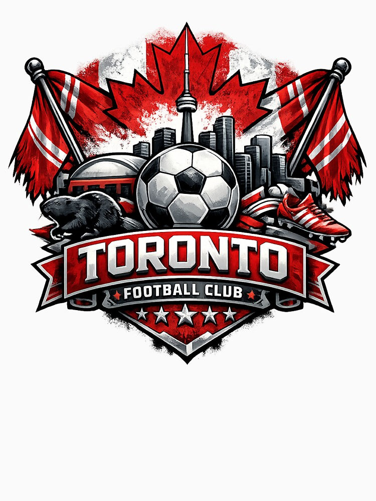 Toronto Soccer Design Canada Football Graphic Shirt Maple Leaf Toronto Skyline Fan Art Sports Tee Gift for Soccer Fans by GarnerSupplyCo