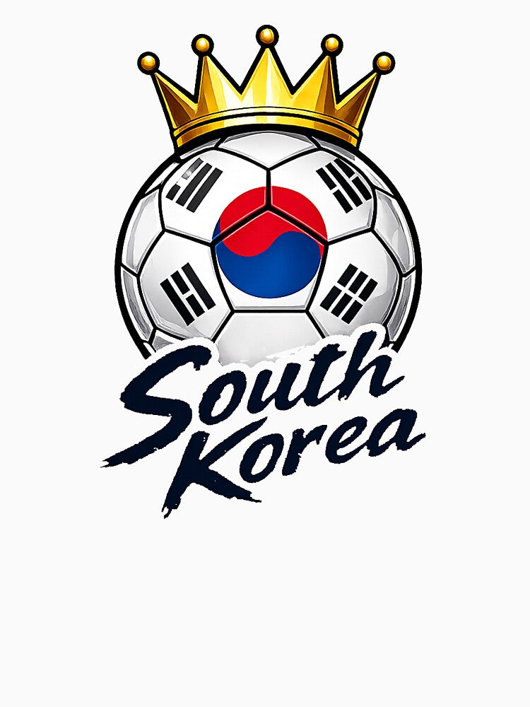 Vintage South Korea flag Crowned Soccer Ball by QuiteOrbit