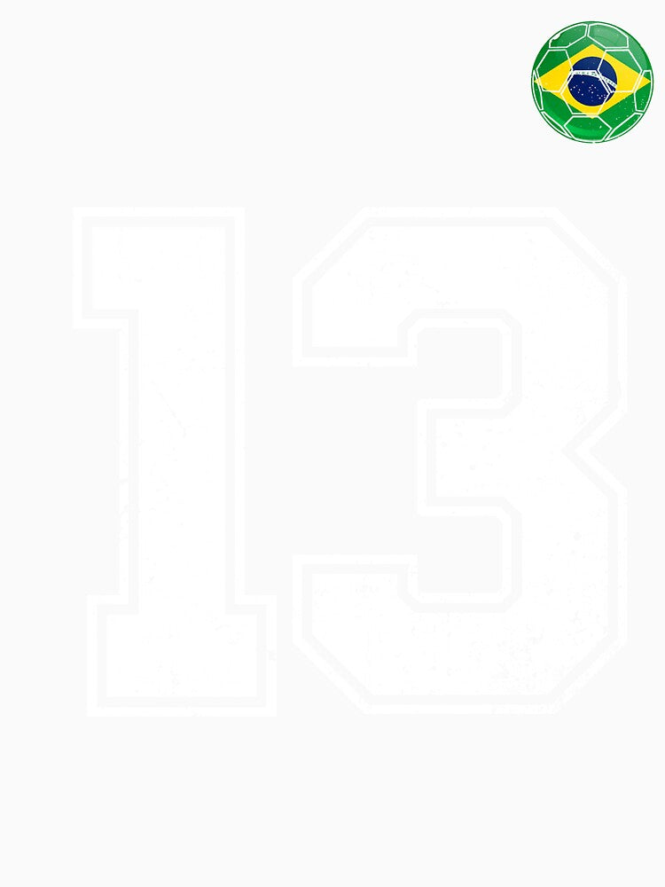 Number 13 Brazil Futbol Football Brazilian soccer Flag Jersey by RoyesButler