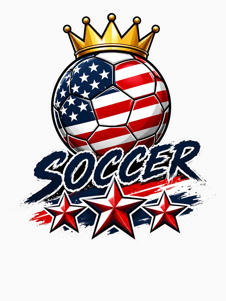 America Flag Crowned Soccer Ball by QuiteOrbit