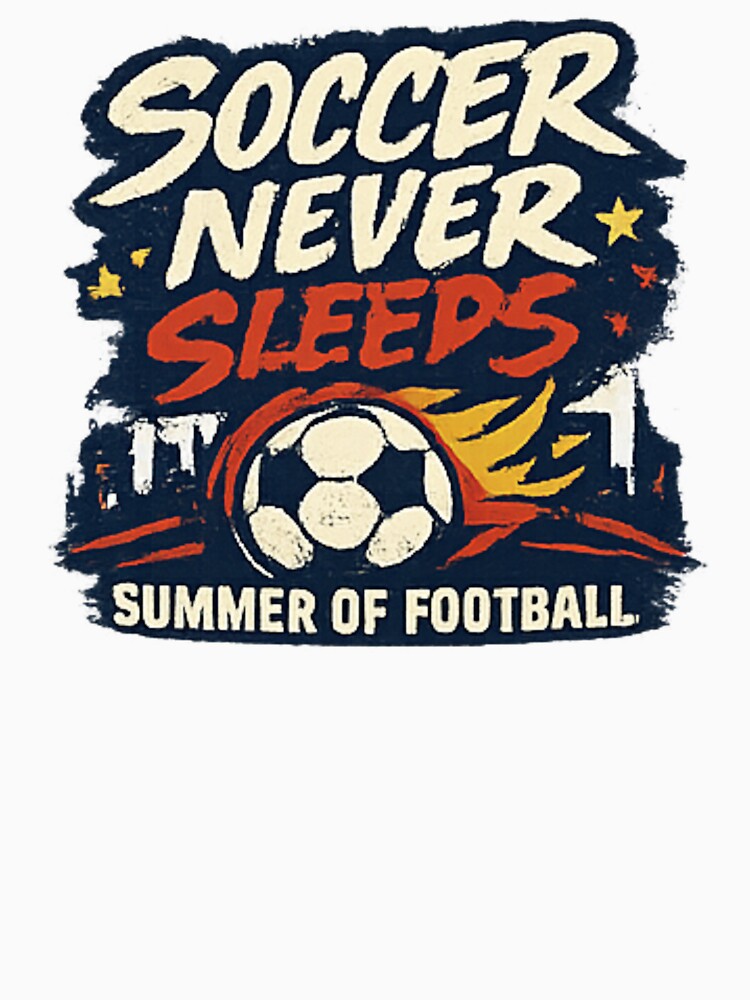 Soccer Never Sleeps Summer of Football Vintage Soccer Fan Tee by NeO² Studio