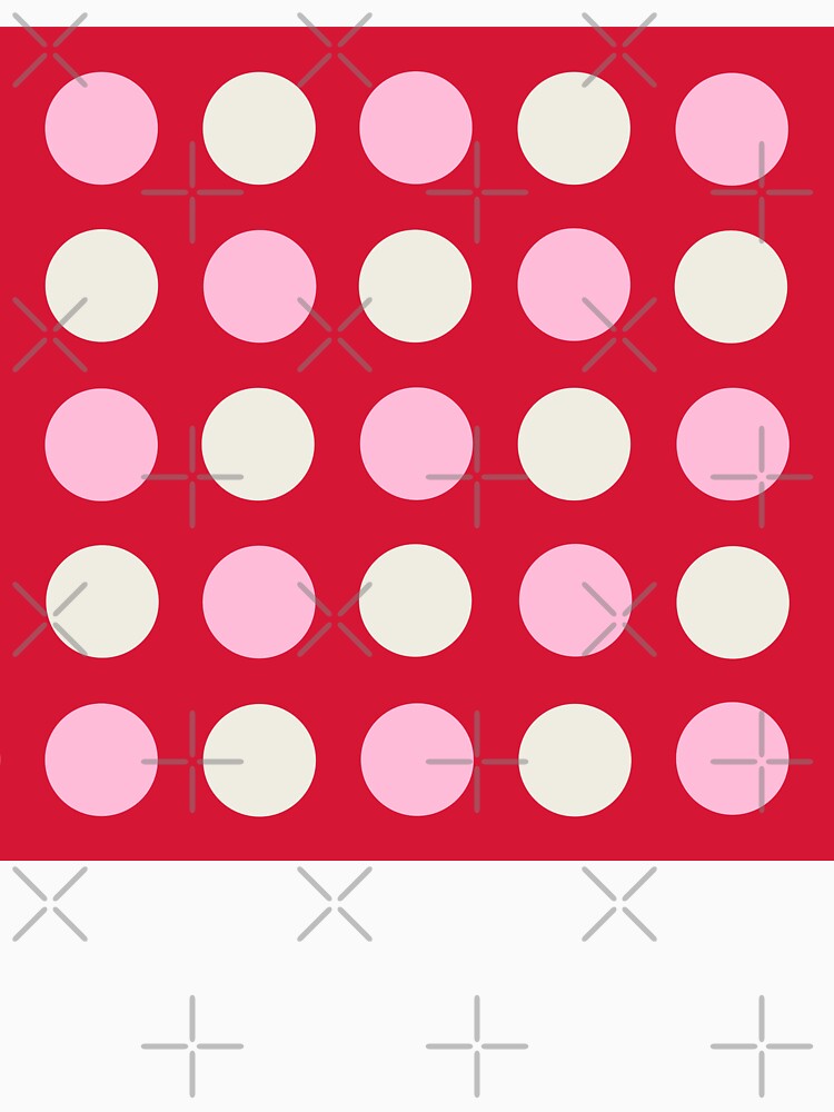 COTTON CANDY PINK, CREAM and RED Symmetrical POLKA DOTS by RachelMacht