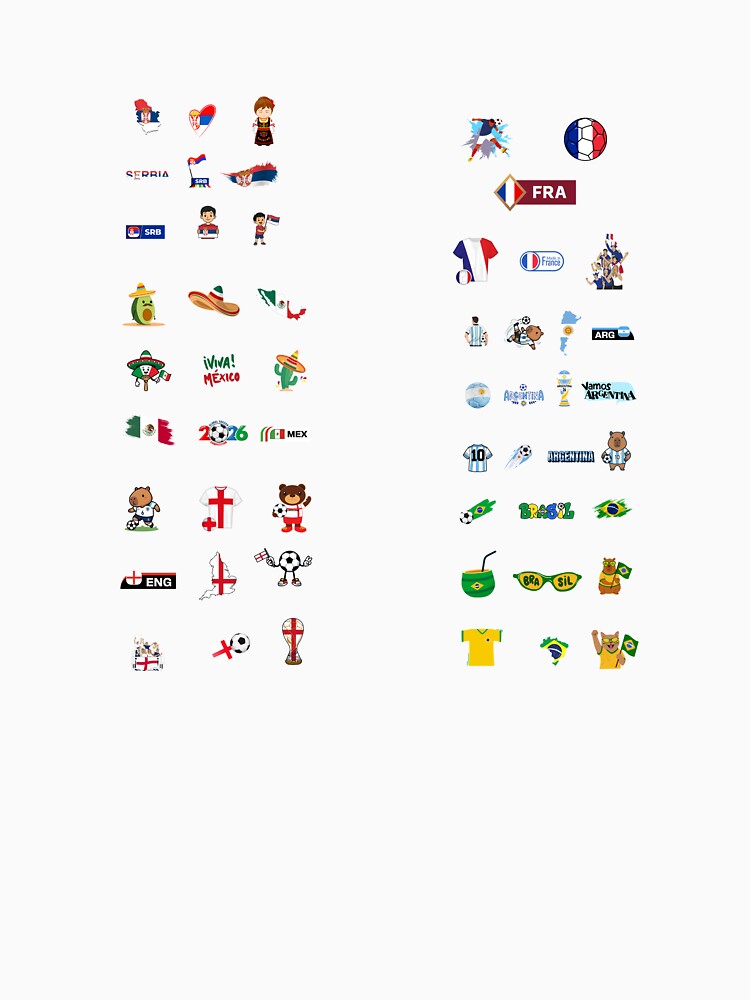 International Football Team Sticker Set by KAWAII STUDIO NB