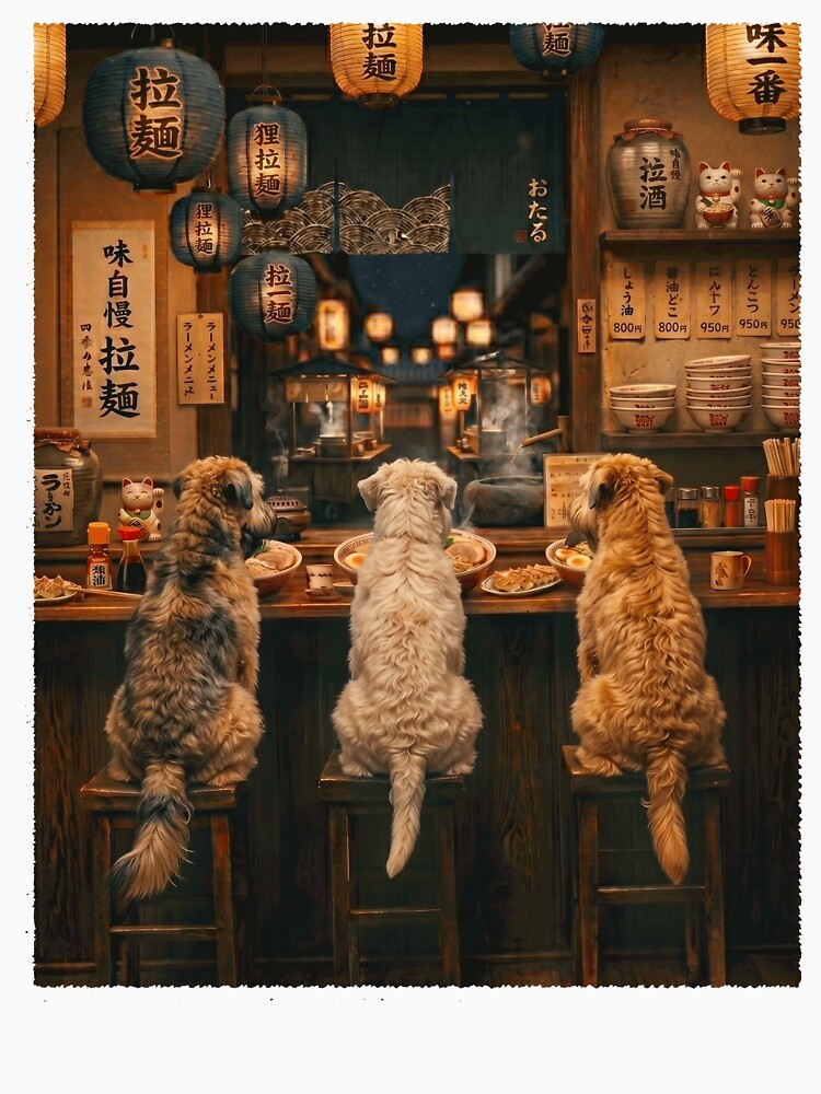Japanese Soft Coated Wheaten Terrier Art Ramen Noodle Foodie Dog Lover by DoodleTortle