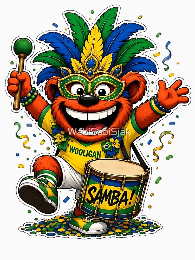 Brazil Samba Drummer Football Supporters by WabiSabiSjak