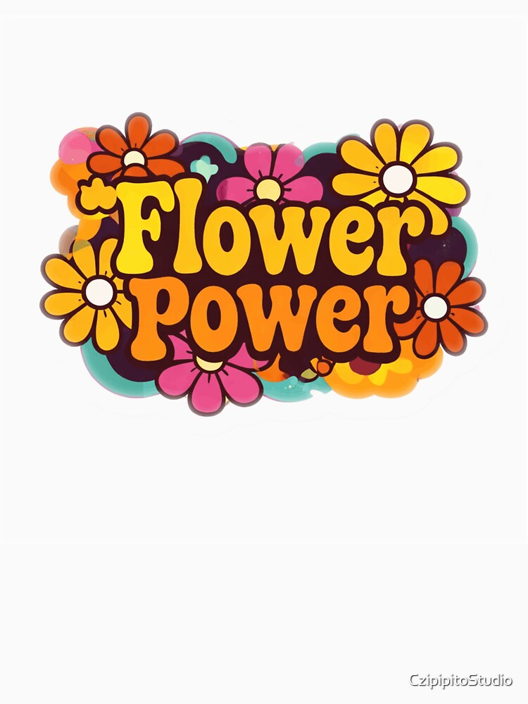 Retro  Flower Power 70s Illustration by CzipipitoStudio