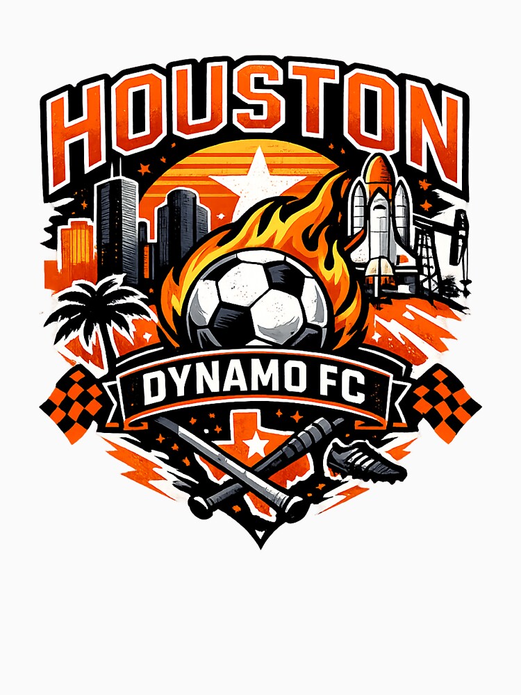 Houston Soccer Design Texas Football Skyline Space Rocket Sports Fan Shirt Houston Texas Graphic Soccer Gift by GarnerSupplyCo