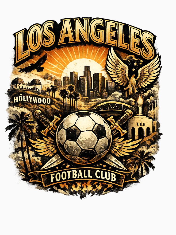 Los Angeles Soccer Vintage Design LA Skyline Sunset Football Fan Shirt California Sports Graphic LA Soccer Gift by GarnerSupplyCo