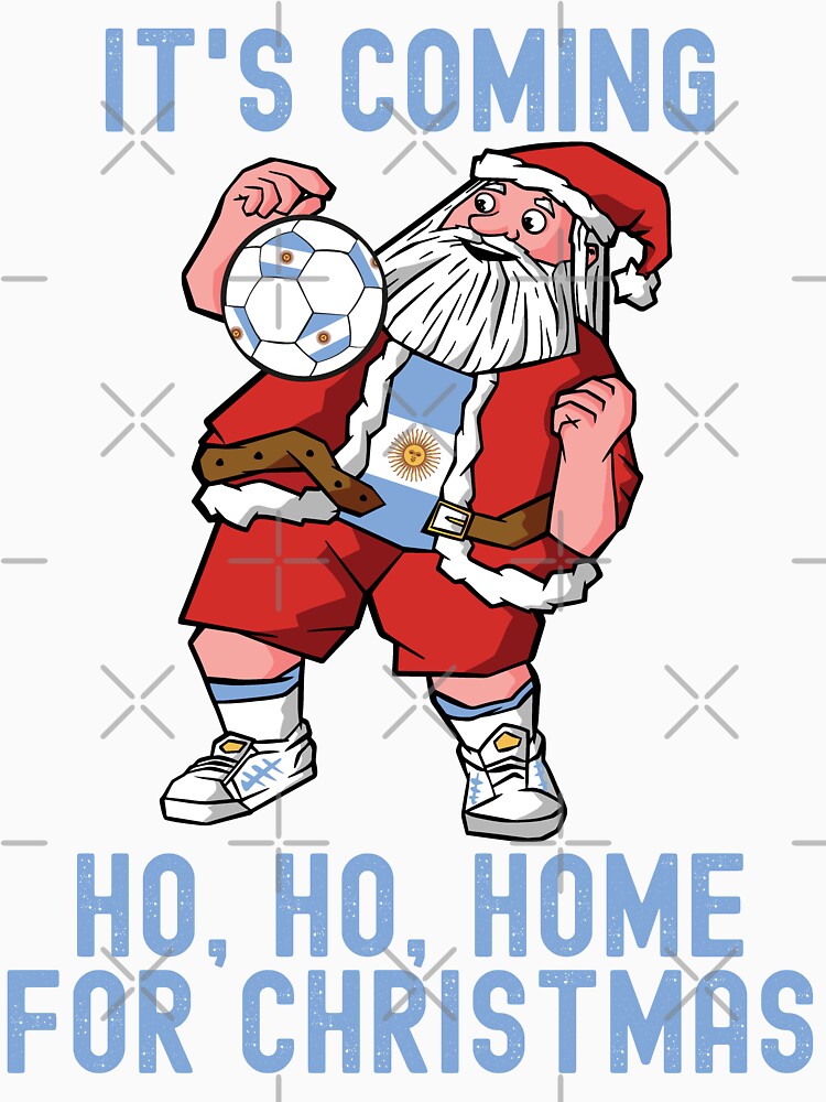 It's Coming Ho, Ho, Home For Christmas Argentina Flag Kid Mens by pipsmerch