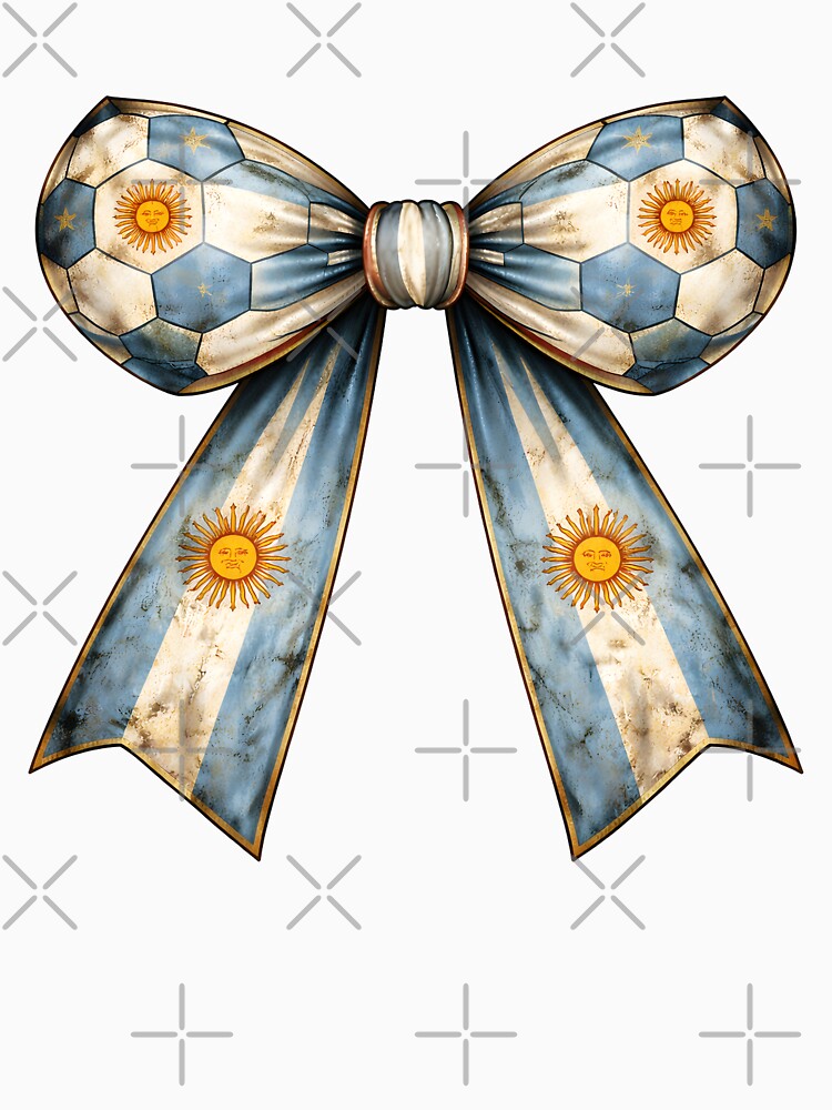 Argentina Flag Patriotic Soccer Bow Vintage Country Ribbon by MuniraWearify